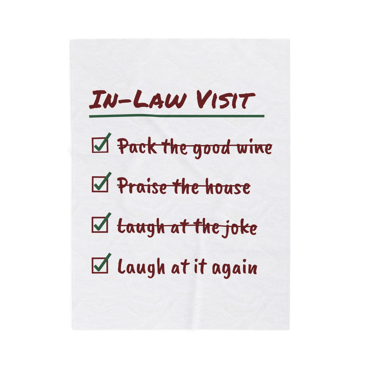Funny Christmas In Laws Throw Blanket Laugh At The Joke Checklist