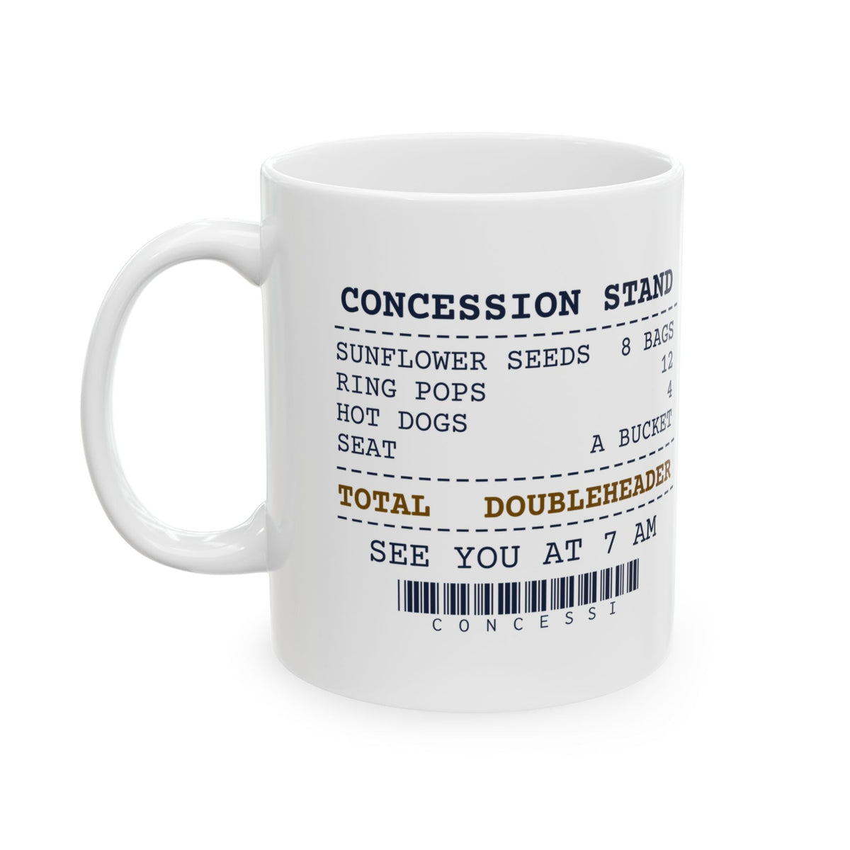 Funny Softball Mom Mug Concession Stand Receipt