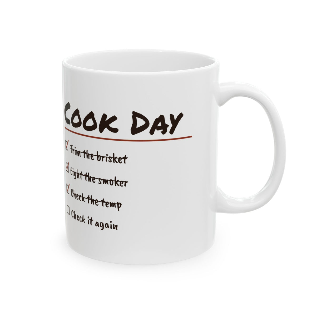 Smoker Coffee Mug Check The Temp Check It Again BBQ Checklist