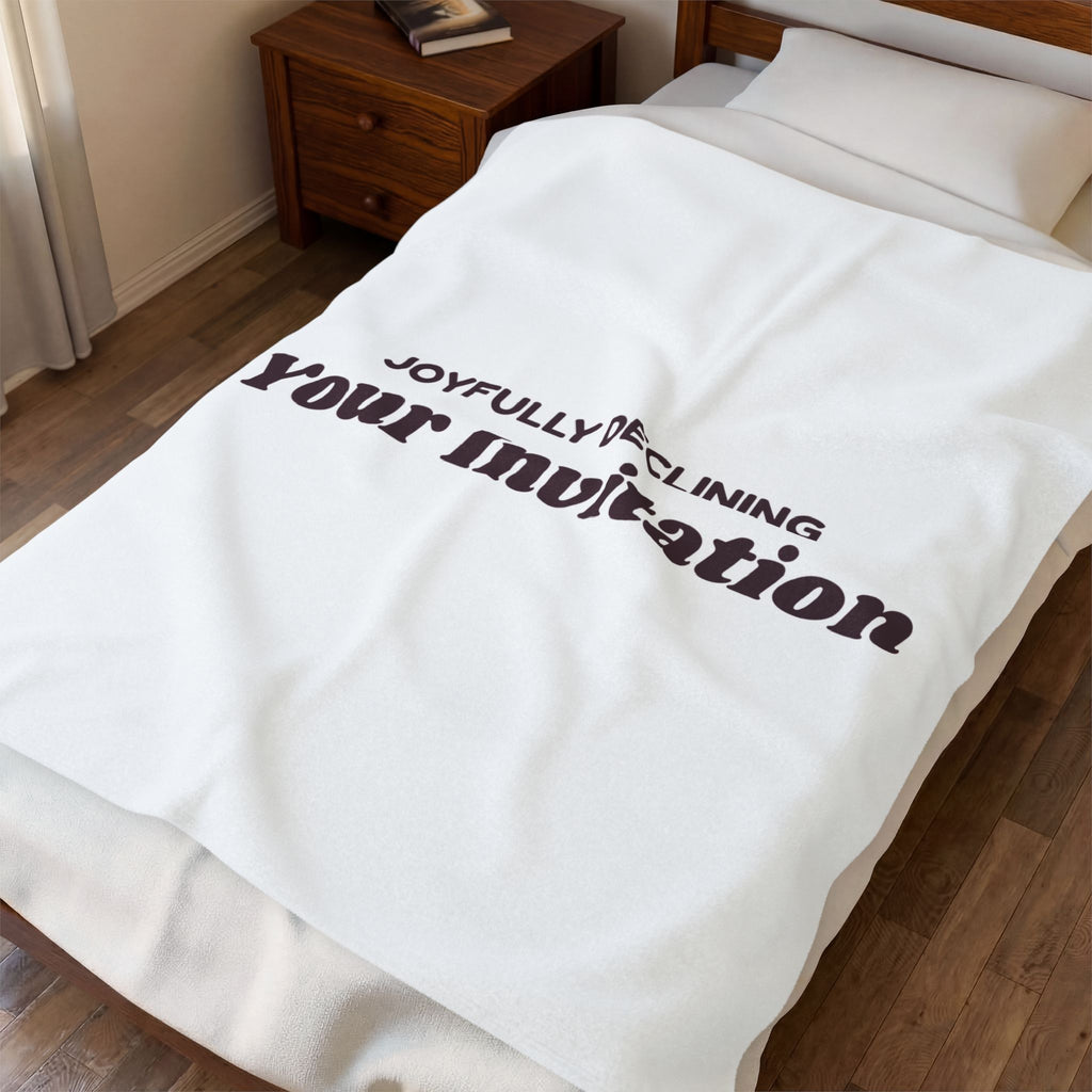 Funny Introvert Christmas Throw Blanket Joyfully Declining Your Invitation