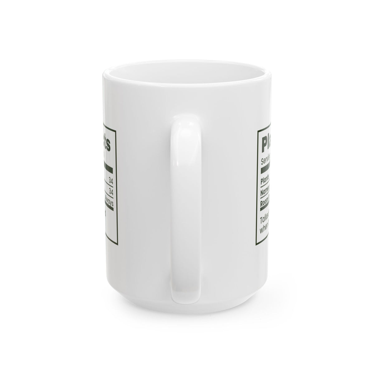 Funny Plant Lover Coffee Mug Plant Facts Nutrition Label
