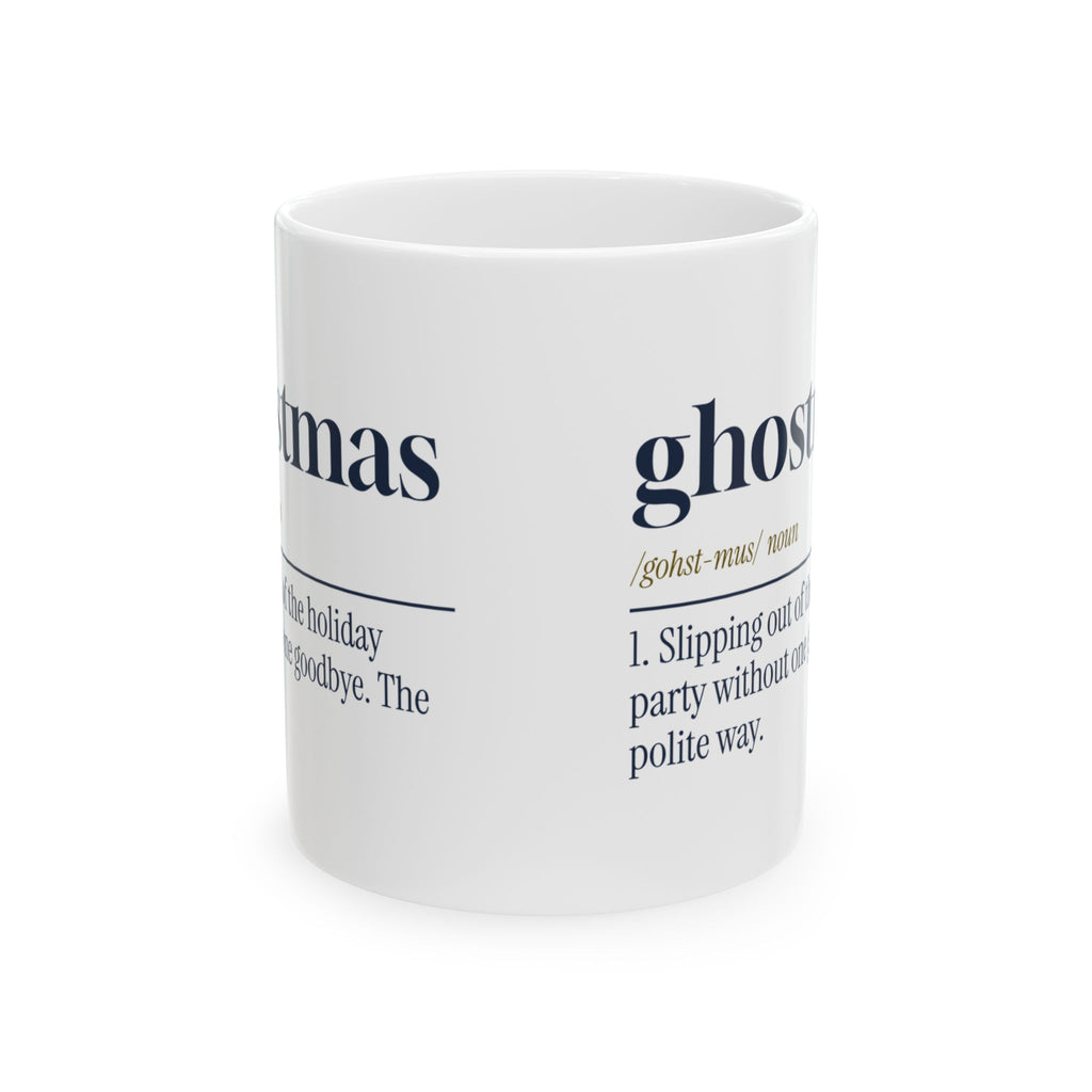 Funny Christmas Introvert Coffee Mug Ghostmas Dictionary Definition