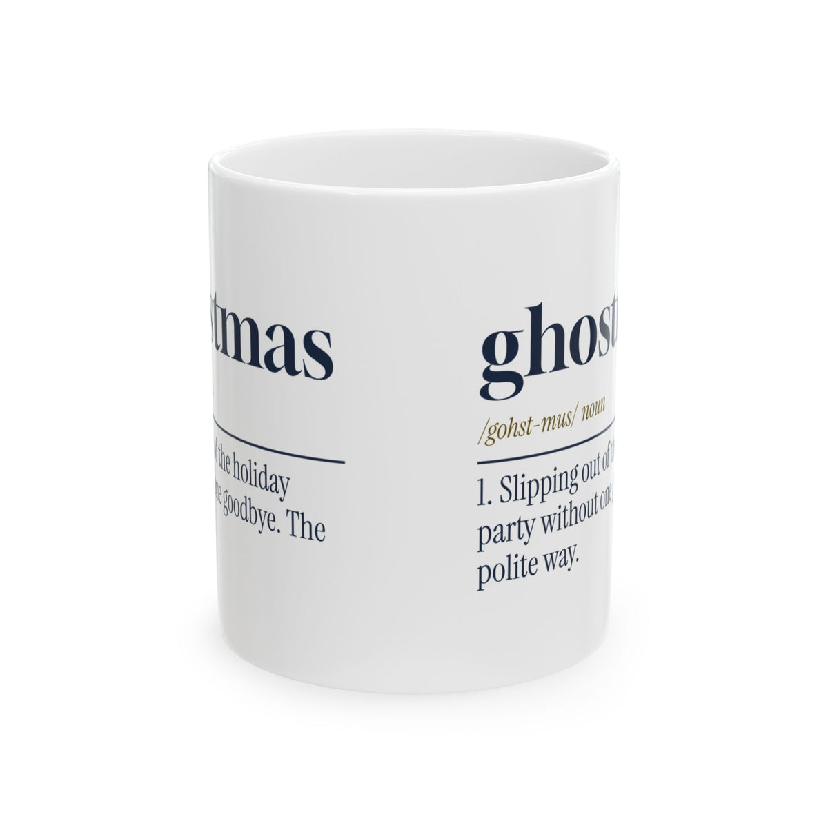 Funny Christmas Introvert Coffee Mug Ghostmas Dictionary Definition