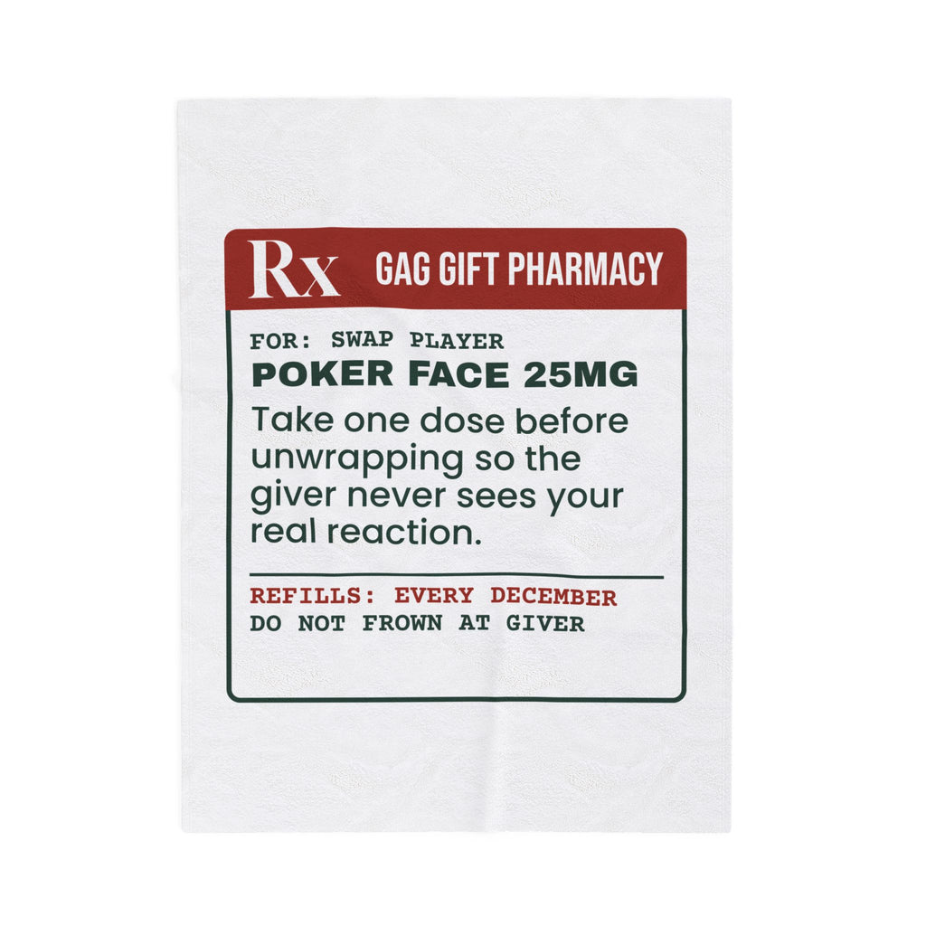 Funny White Elephant Throw Blanket Poker Face 25mg For Gift Swap Players