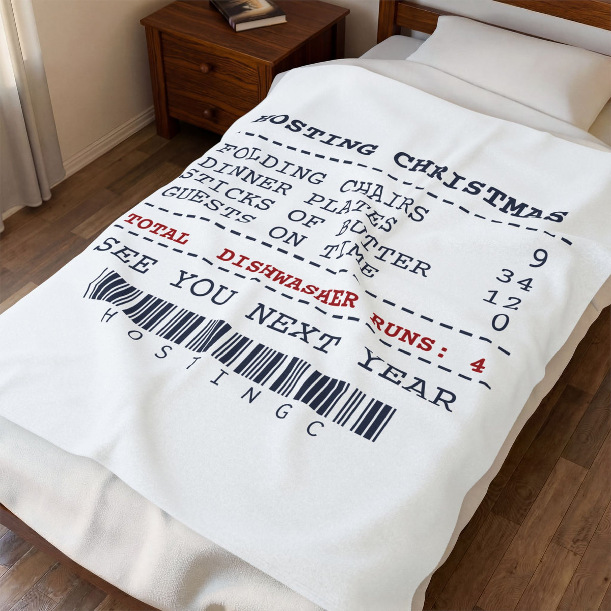 Funny Christmas Throw Blanket Hosting Christmas Receipt For Hosts