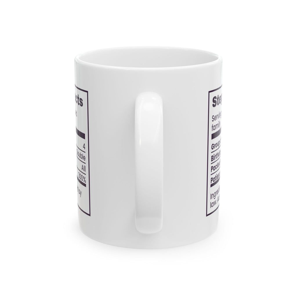 Funny Bonus Mom Coffee Mug Stepmom Facts Nutrition Label For Stepmothers