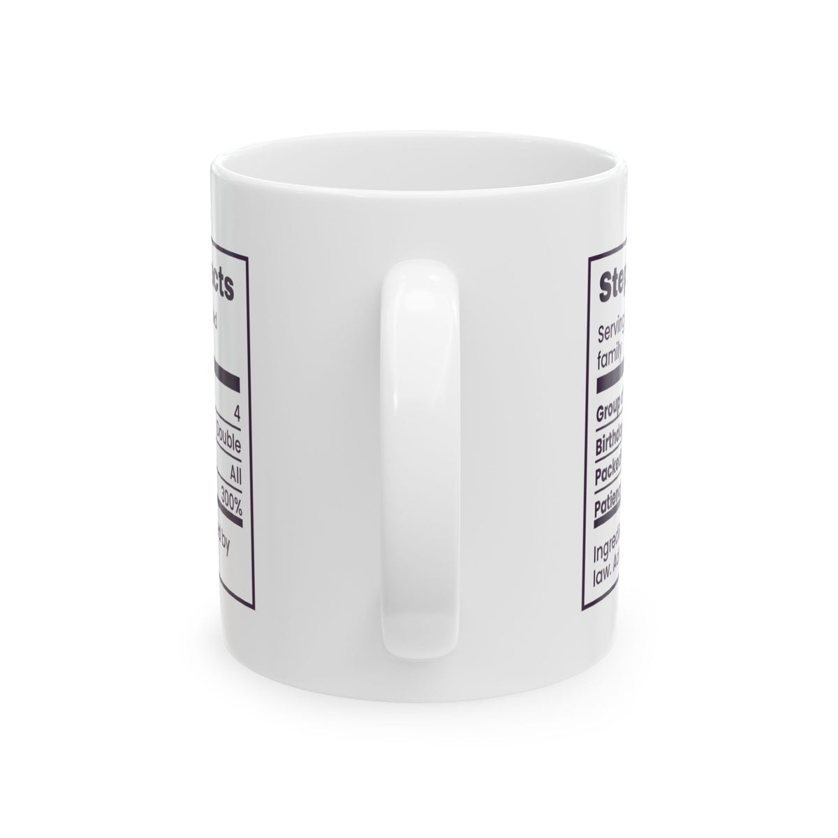 Funny Bonus Mom Coffee Mug Stepmom Facts Nutrition Label For Stepmothers