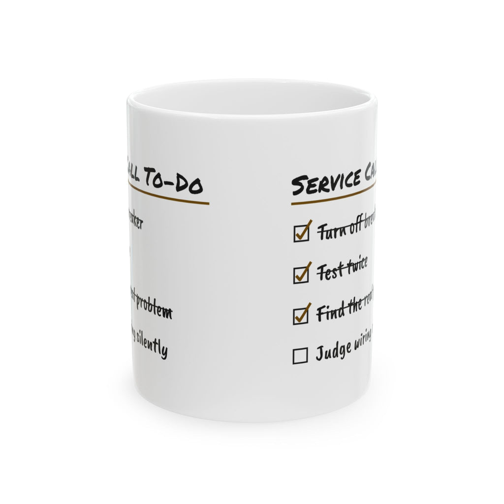 Service Call Checklist Coffee Mug For Electrician