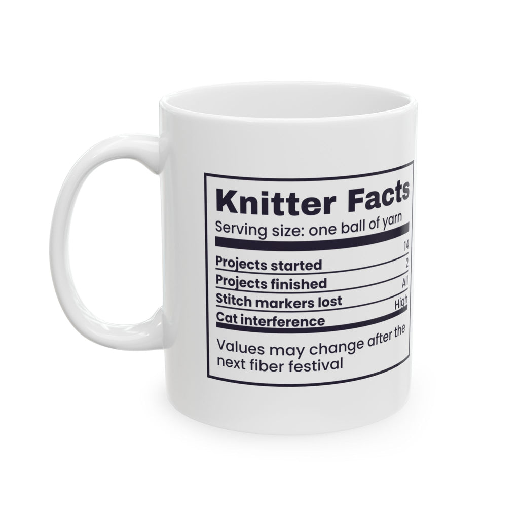 Funny Knitting Mug Fourteen Started Two Finished Knitter Facts