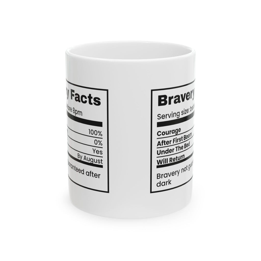 Funny Bravery Facts Coffee Mug Fireworks Dog Zero Percent For Dads