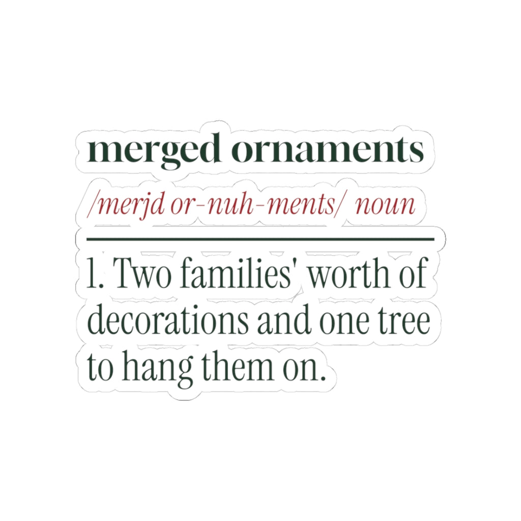 Funny Newlywed Christmas Sticker Merged Ornaments Definition