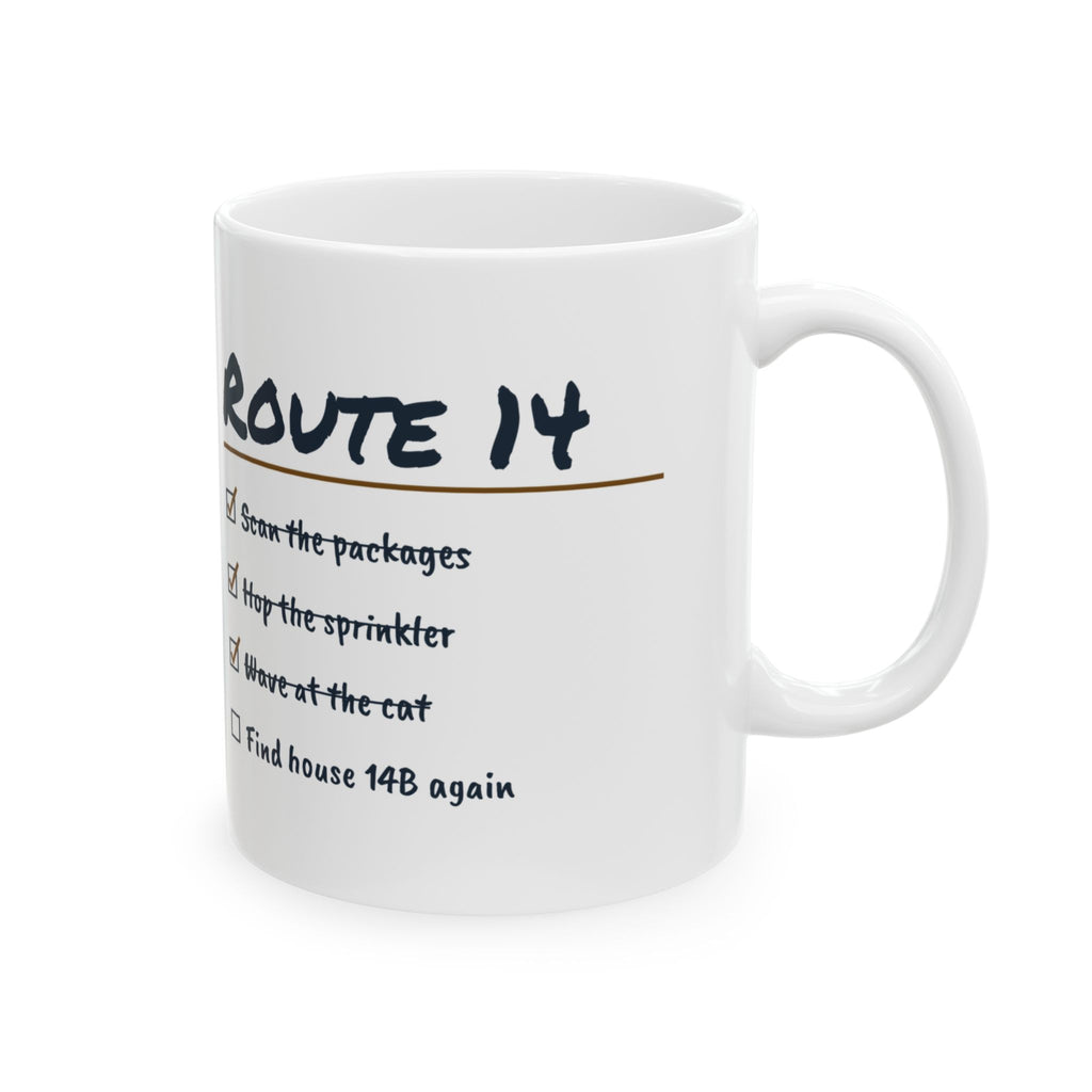 Funny Delivery Driver Coffee Mug Route 14 Checklist For Couriers