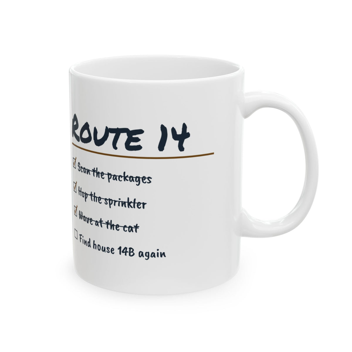Funny Delivery Driver Coffee Mug Route 14 Checklist For Couriers
