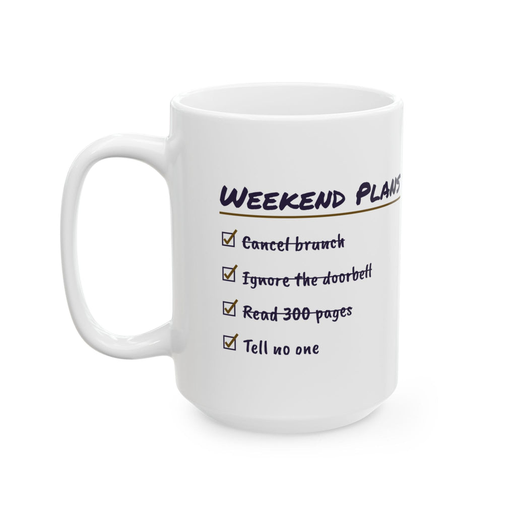Funny Introvert Coffee Mug Weekend Plans Checklist Tell No One