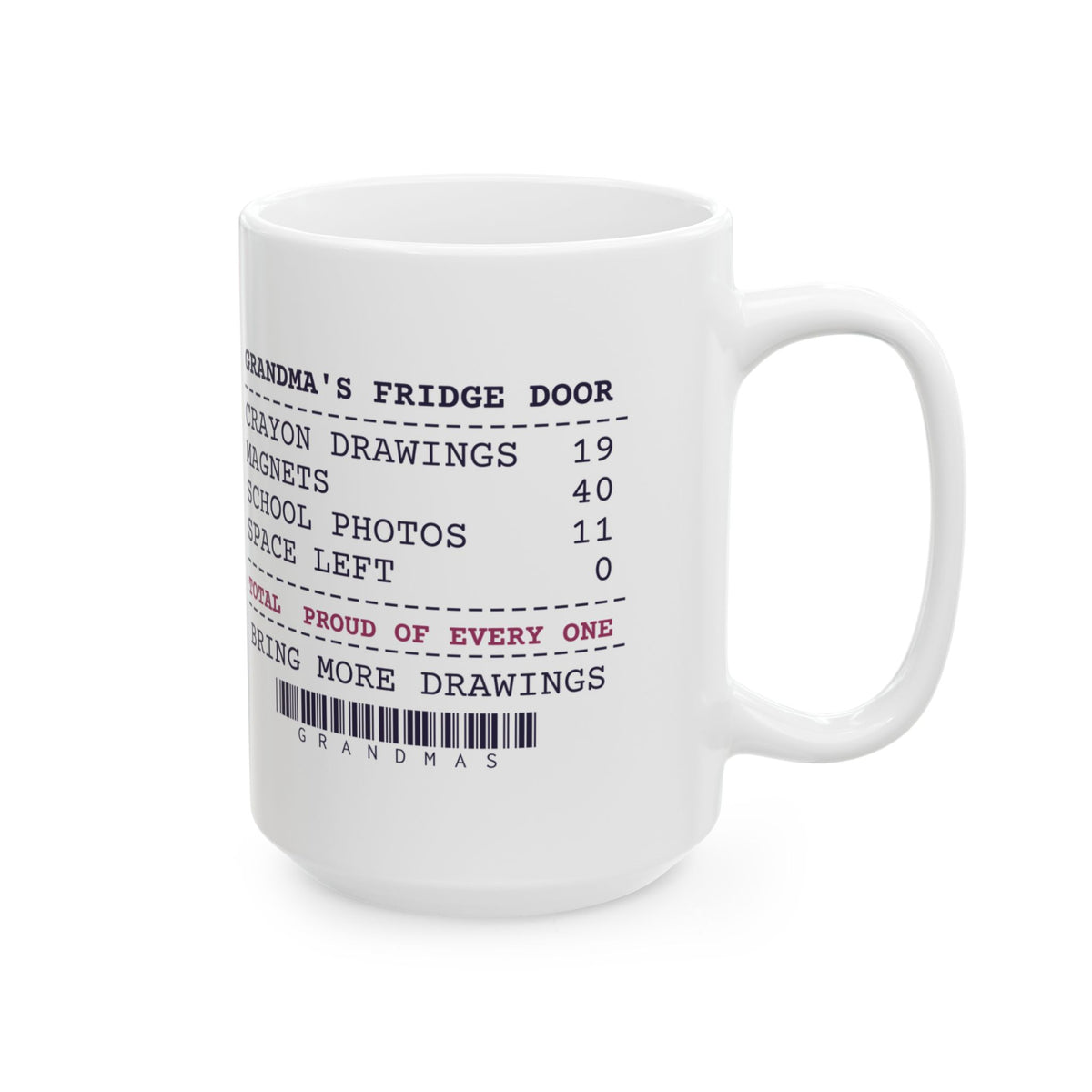 Funny Christmas Coffee Mug Grandma Fridge Door Receipt For Grandma