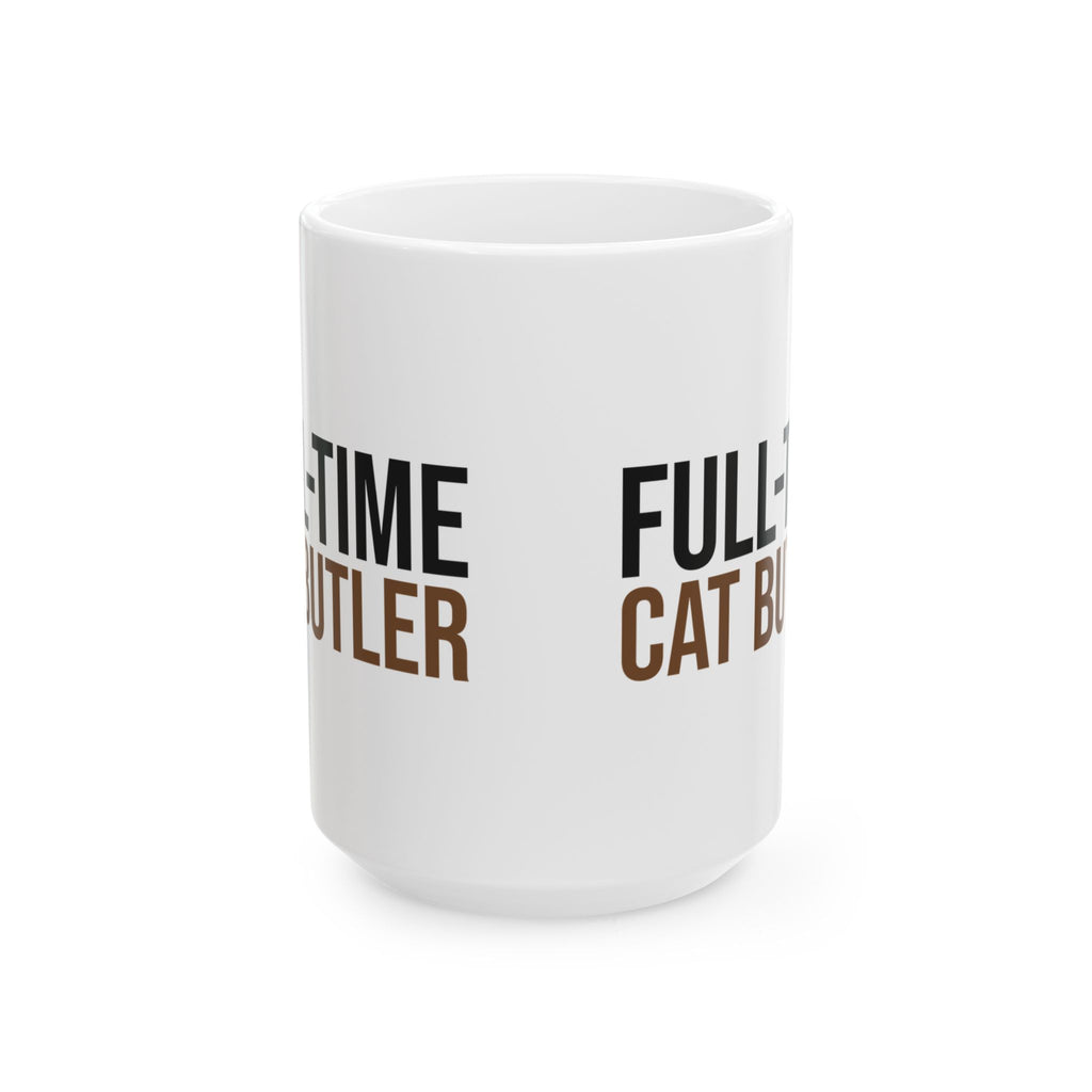 Funny Cat Mug Full-Time Cat Butler Coffee Cup For Cat Lovers