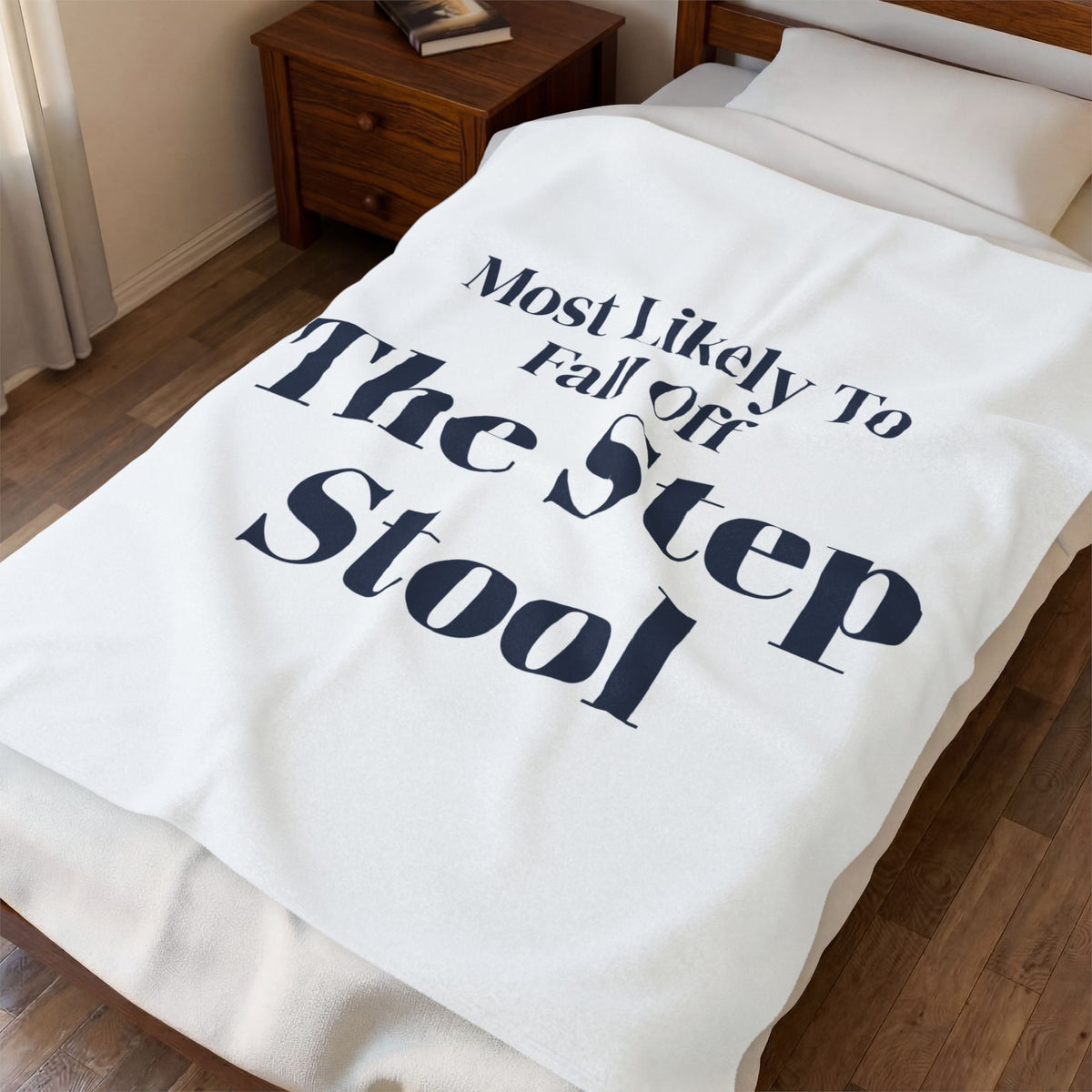 Funny Family Christmas Throw Blanket Most Likely To Fall Off The Step Stool