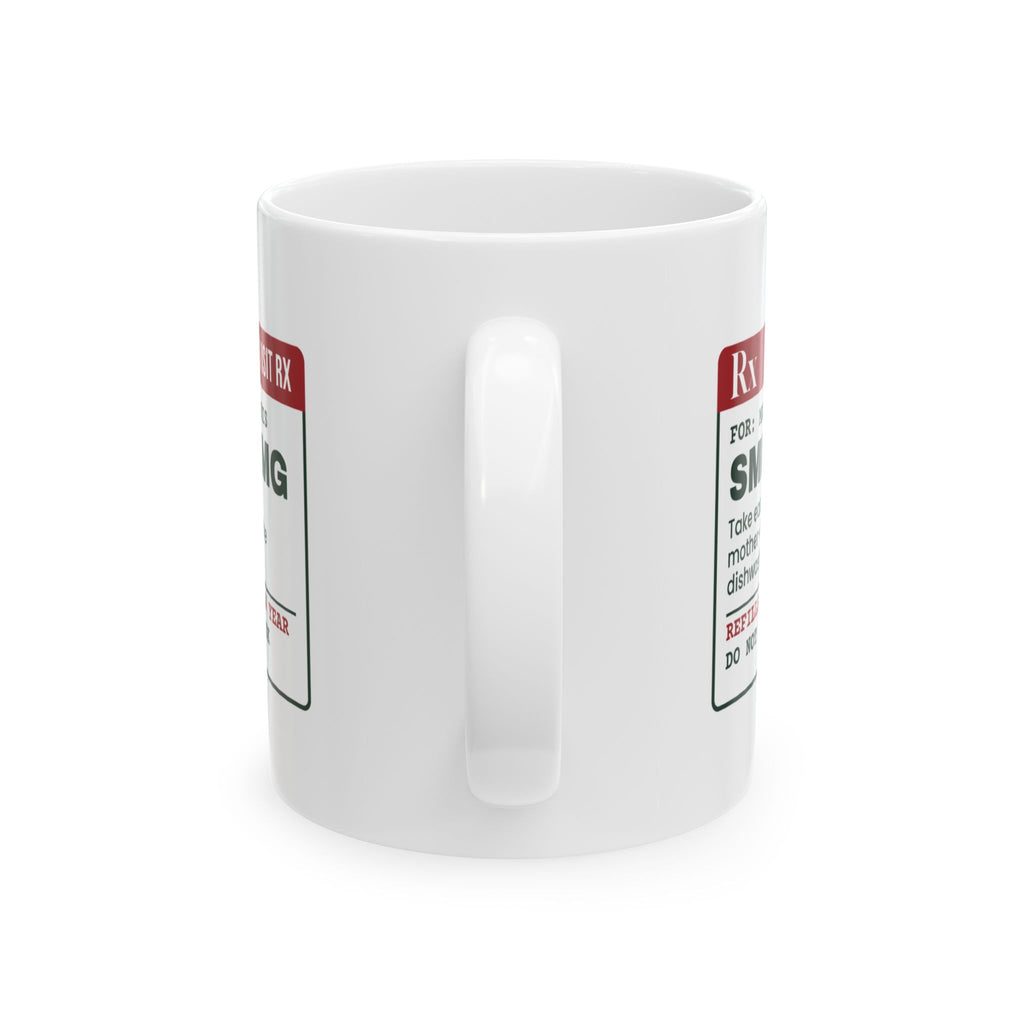Funny Christmas Coffee Mug Smile 25mg In-Law Visit Prescription