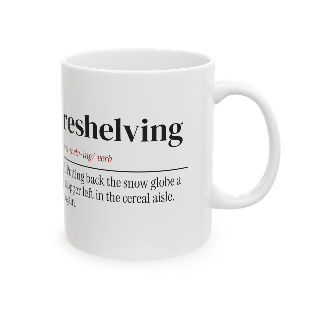 Funny Christmas Coffee Mug Reshelving Dictionary Retail Worker