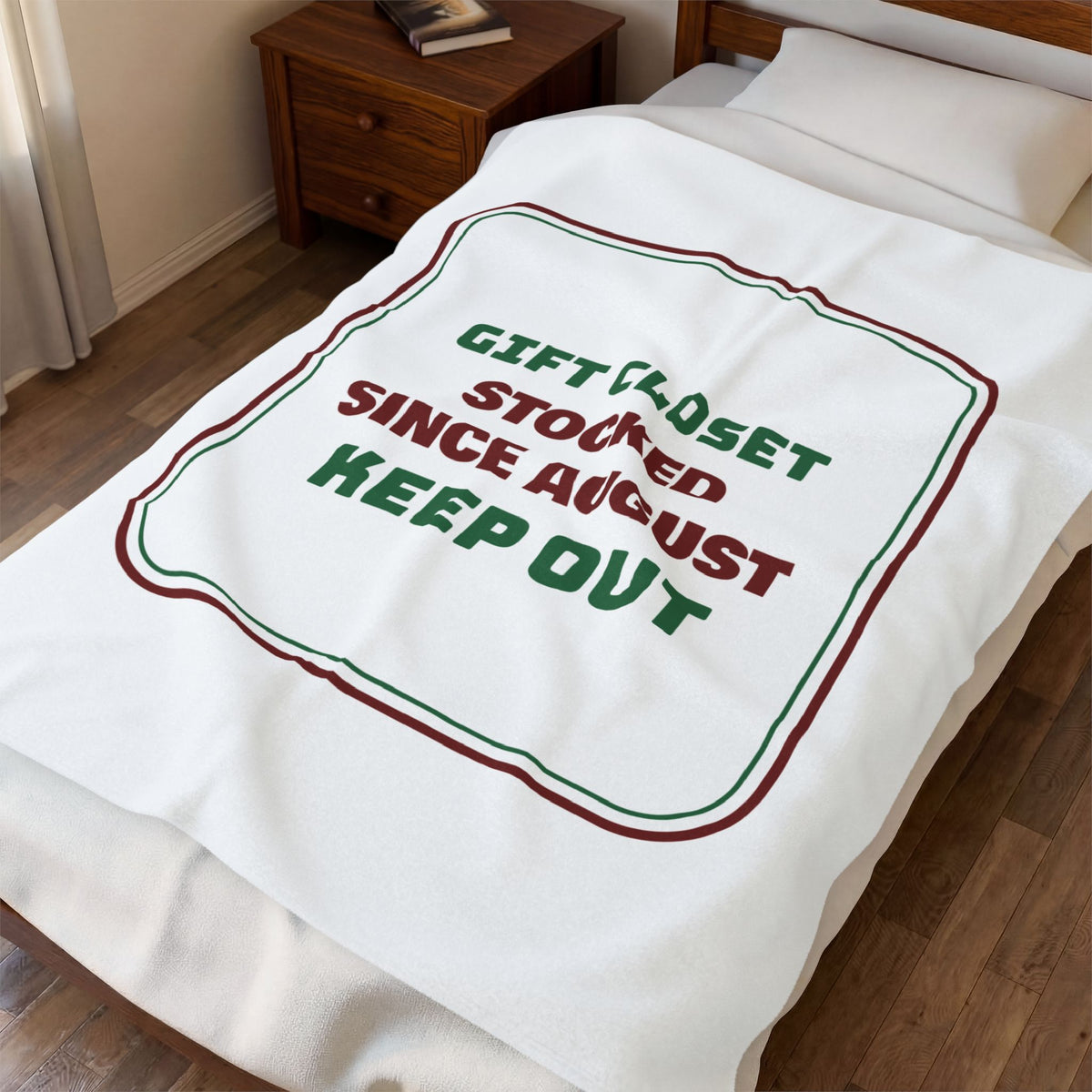 Funny Christmas Shopping Throw Blanket Gift Closet Stocked Since August