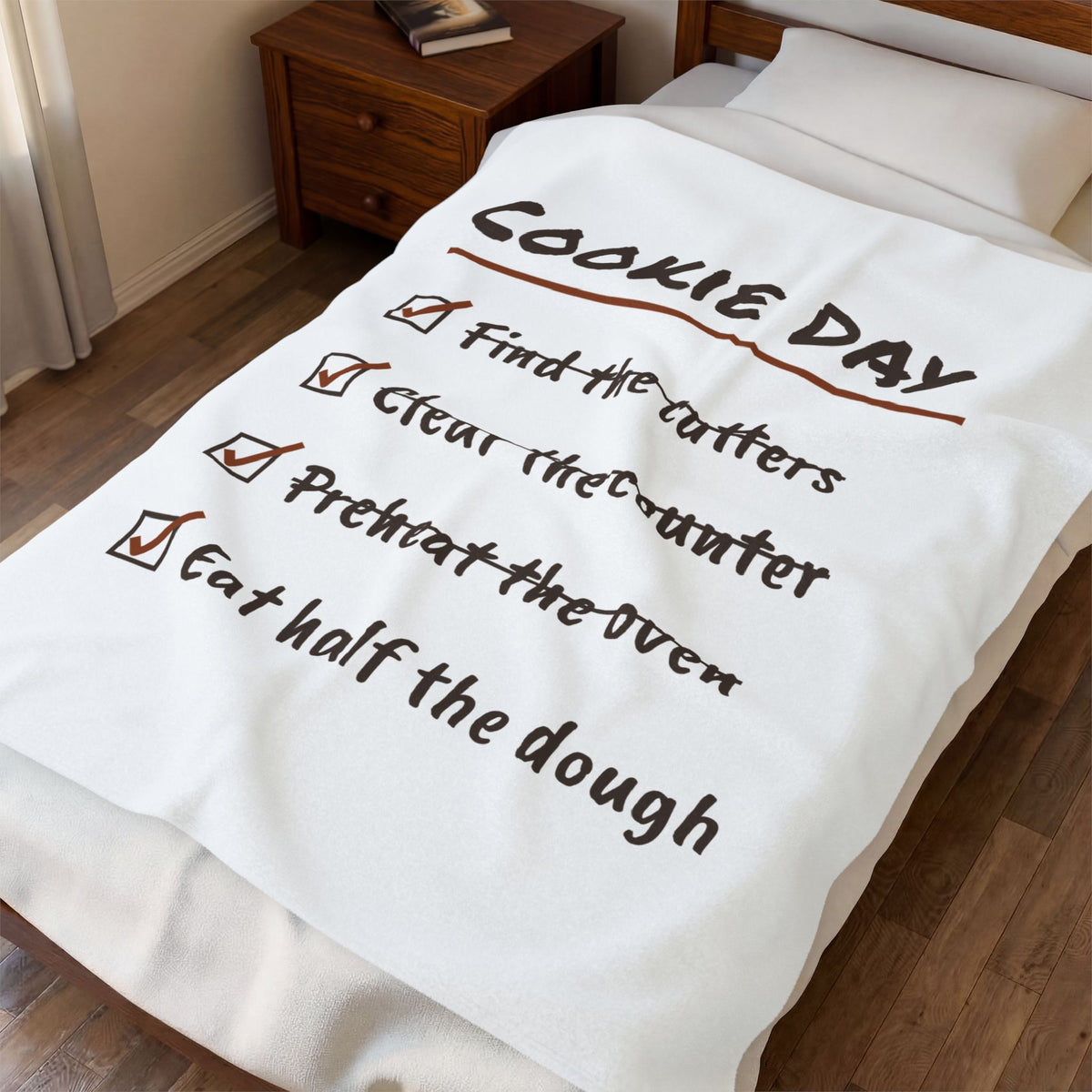 Funny Christmas Baking Throw Blanket Cookie Day Checklist For Bakers