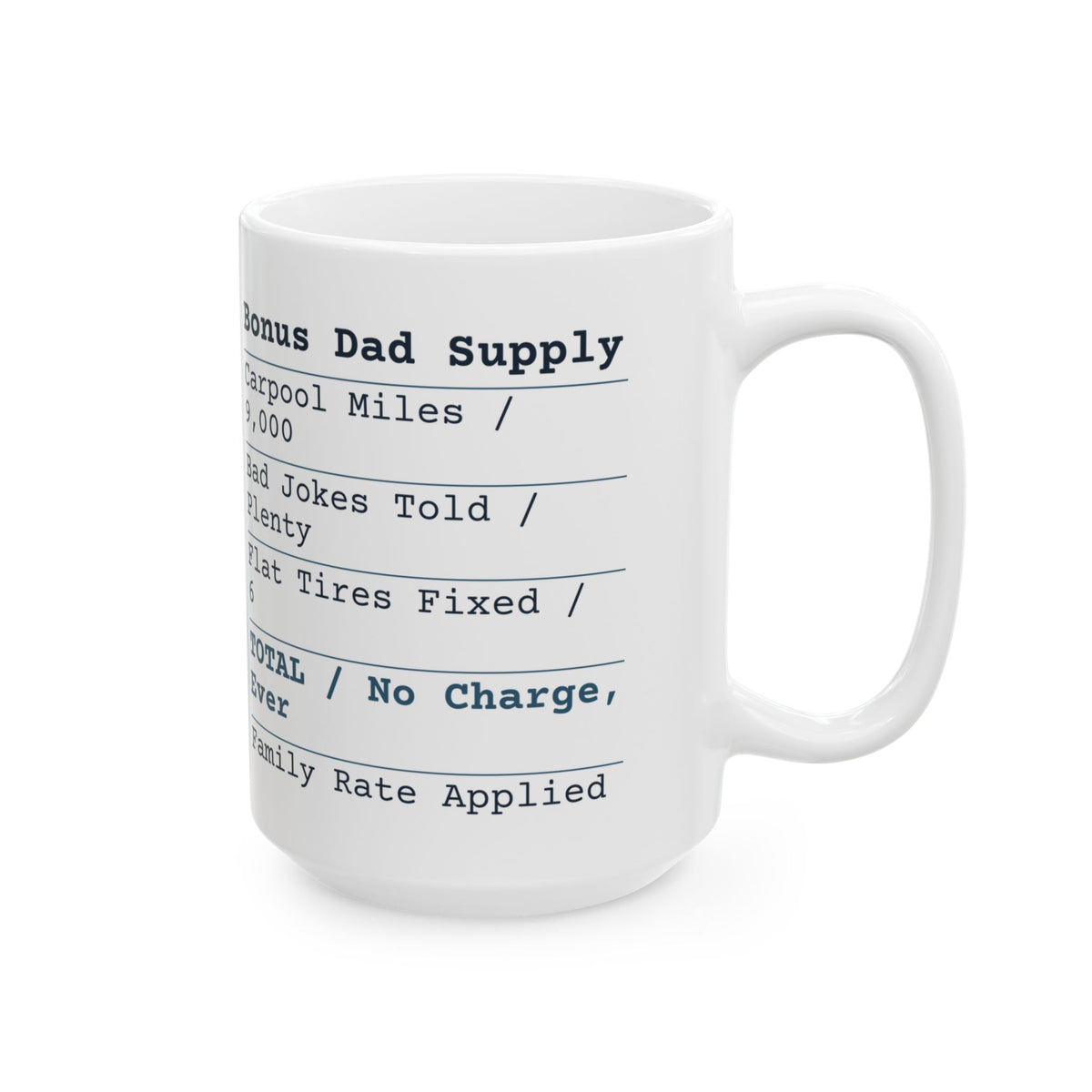 Funny Bonus Dad Father's Day Coffee Mug Bonus Dad Receipt No Charge Ever