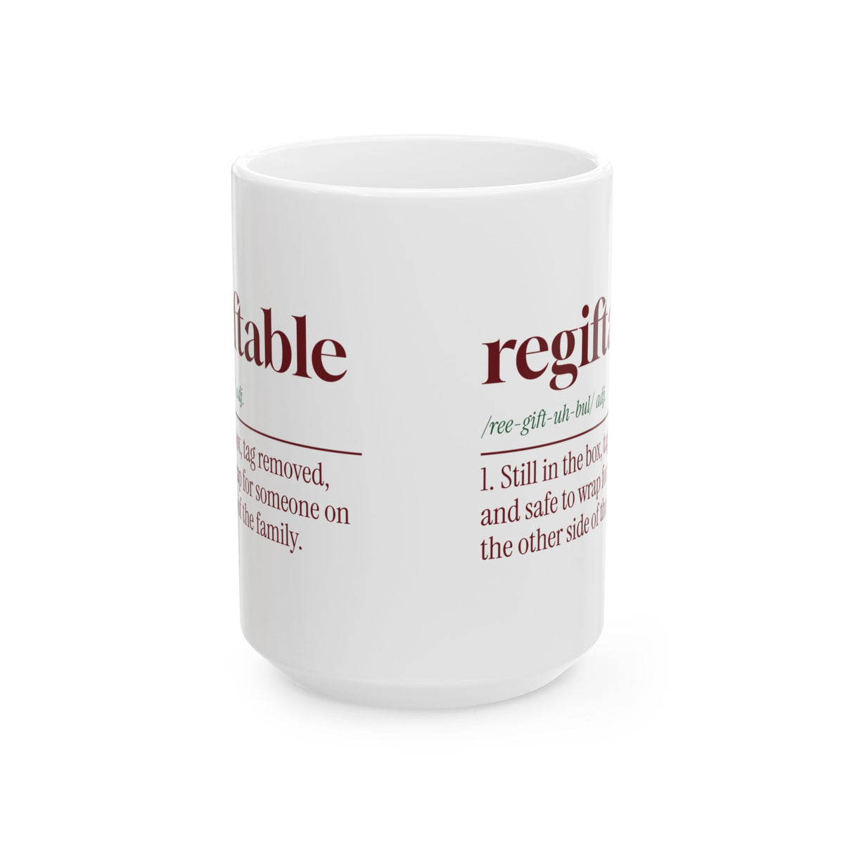 Funny Christmas Coffee Mug Regiftable Definition Still In The Box