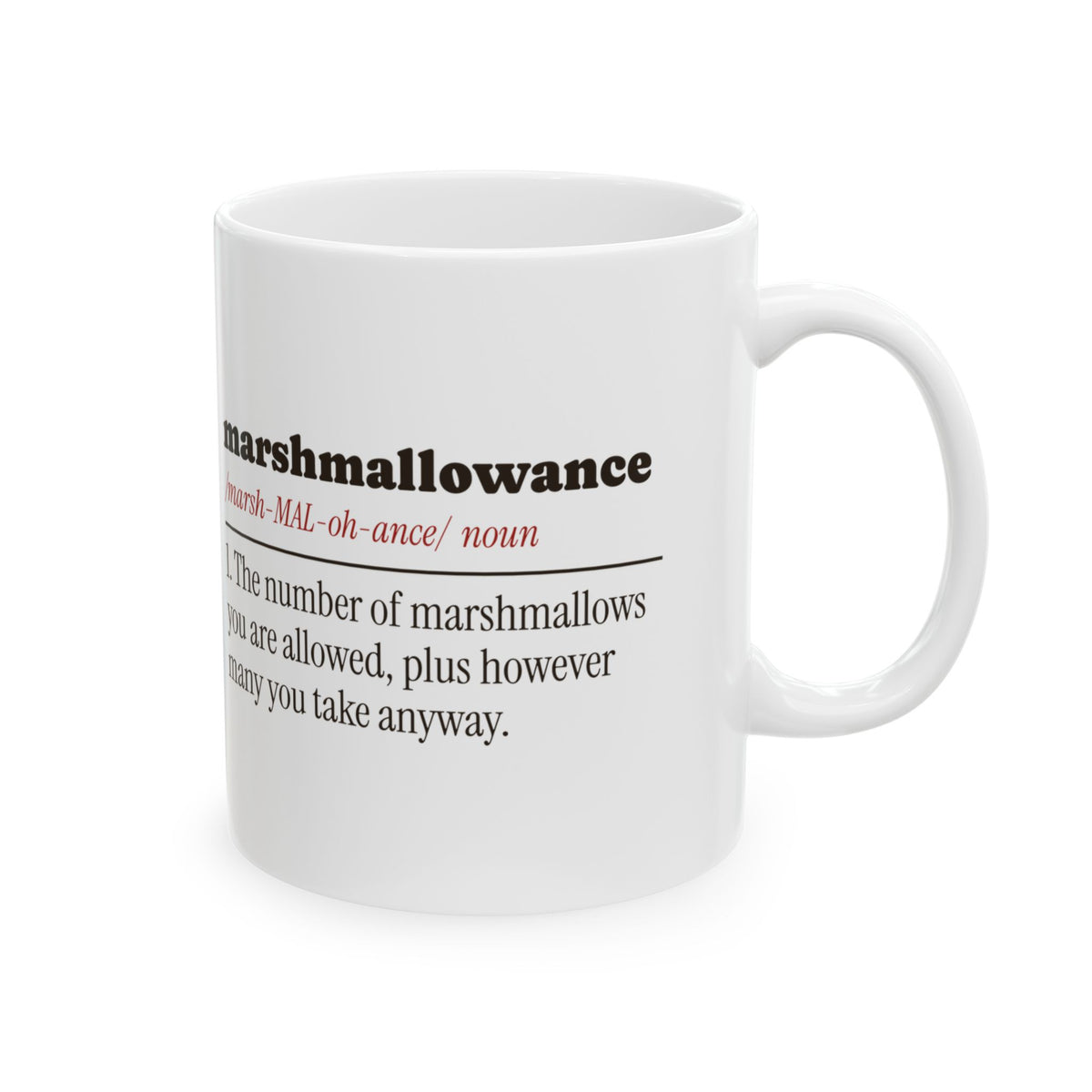 Funny Hot Cocoa Coffee Mug Marshmallowance Definition For Cocoa Fans