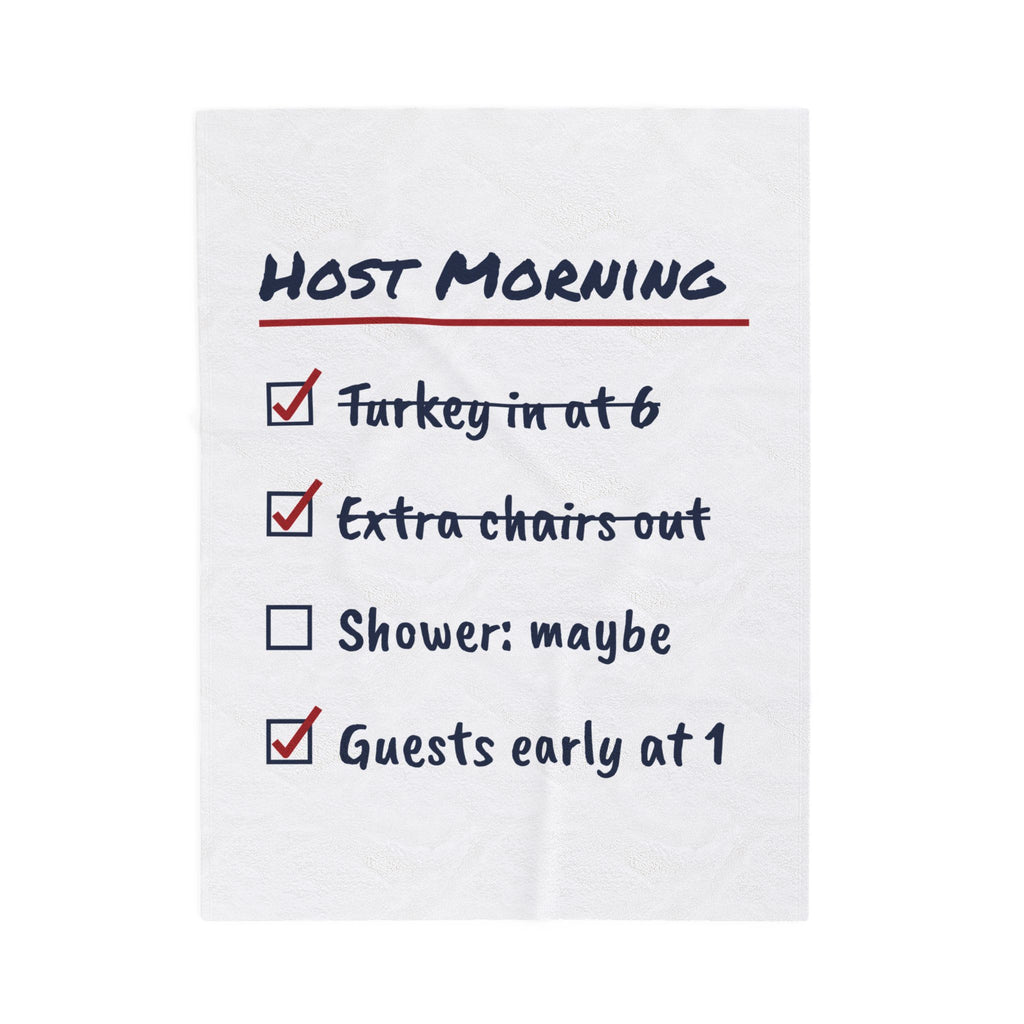 Funny Christmas Host Throw Blanket Host Morning Checklist Guests Early