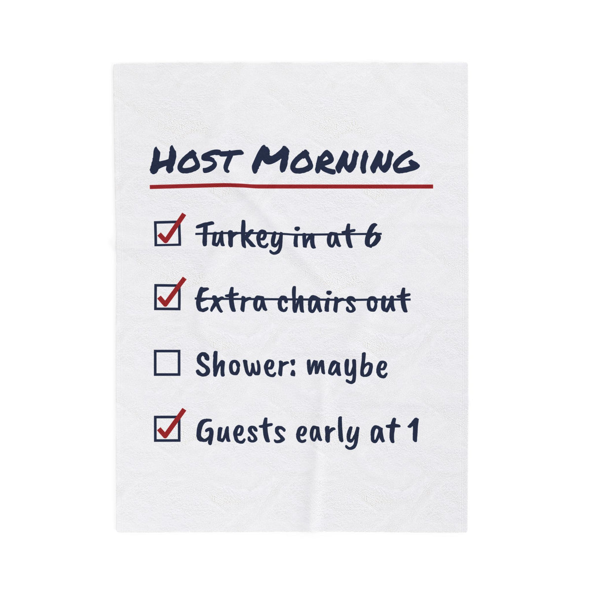 Funny Christmas Host Throw Blanket Host Morning Checklist Guests Early