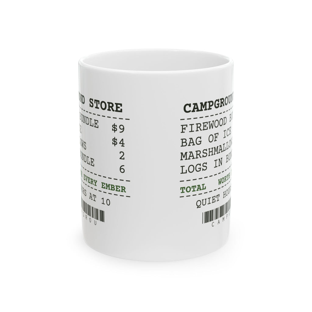 Camping Coffee Mug Nine Bucks For Six Logs Campground Store Receipt