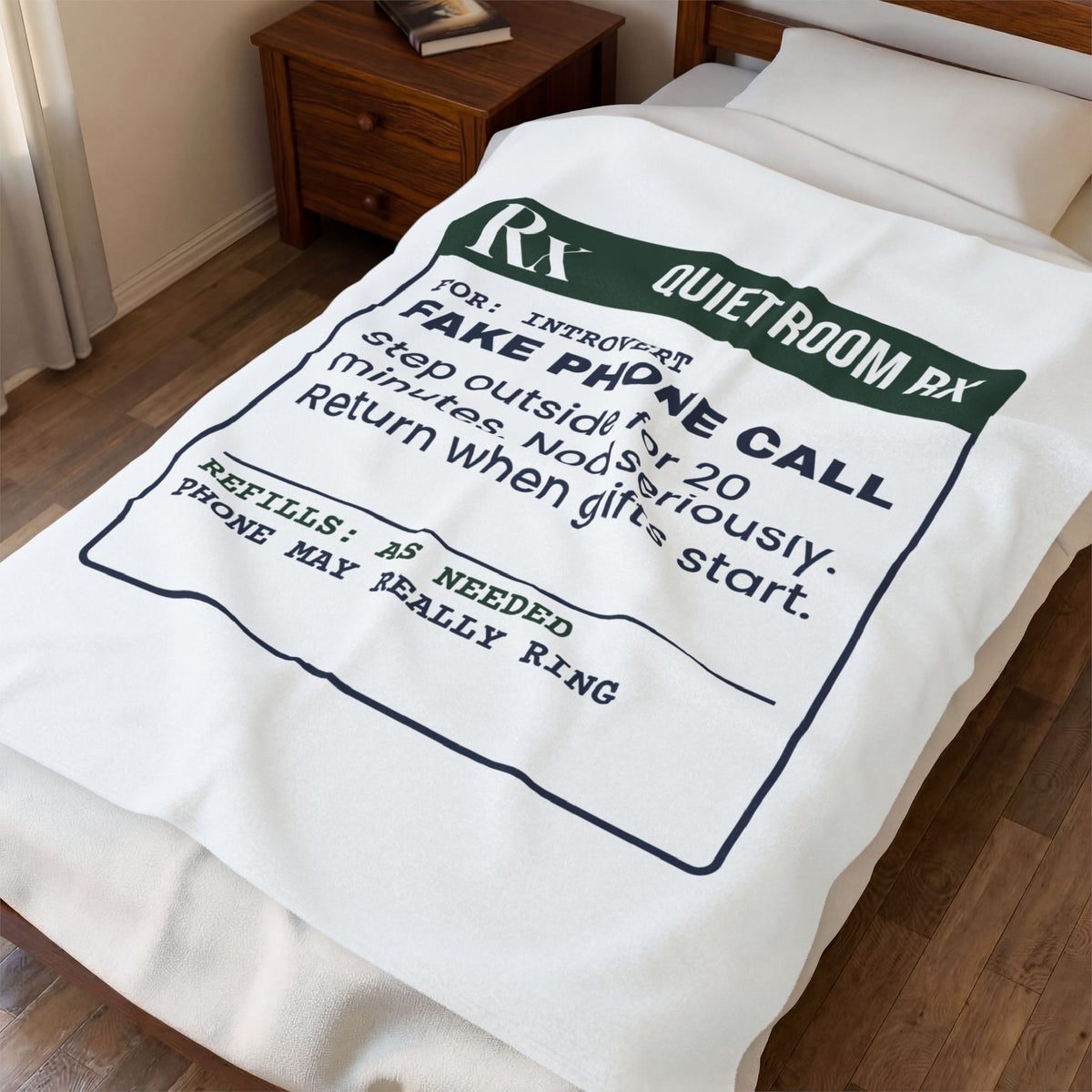 Funny Christmas Throw Blanket Fake Phone Call Prescription For Introverts