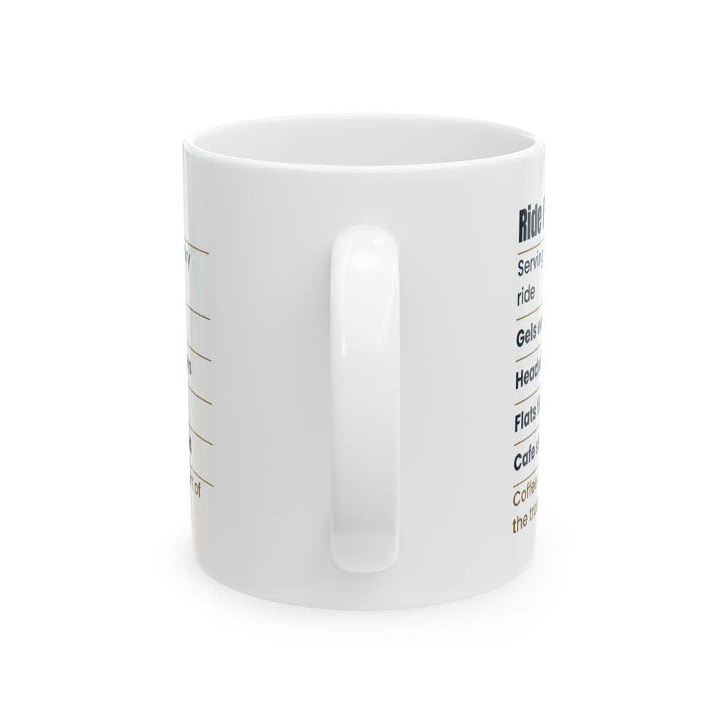 Funny Cycling Coffee Mug Ride Facts Label For Cyclists