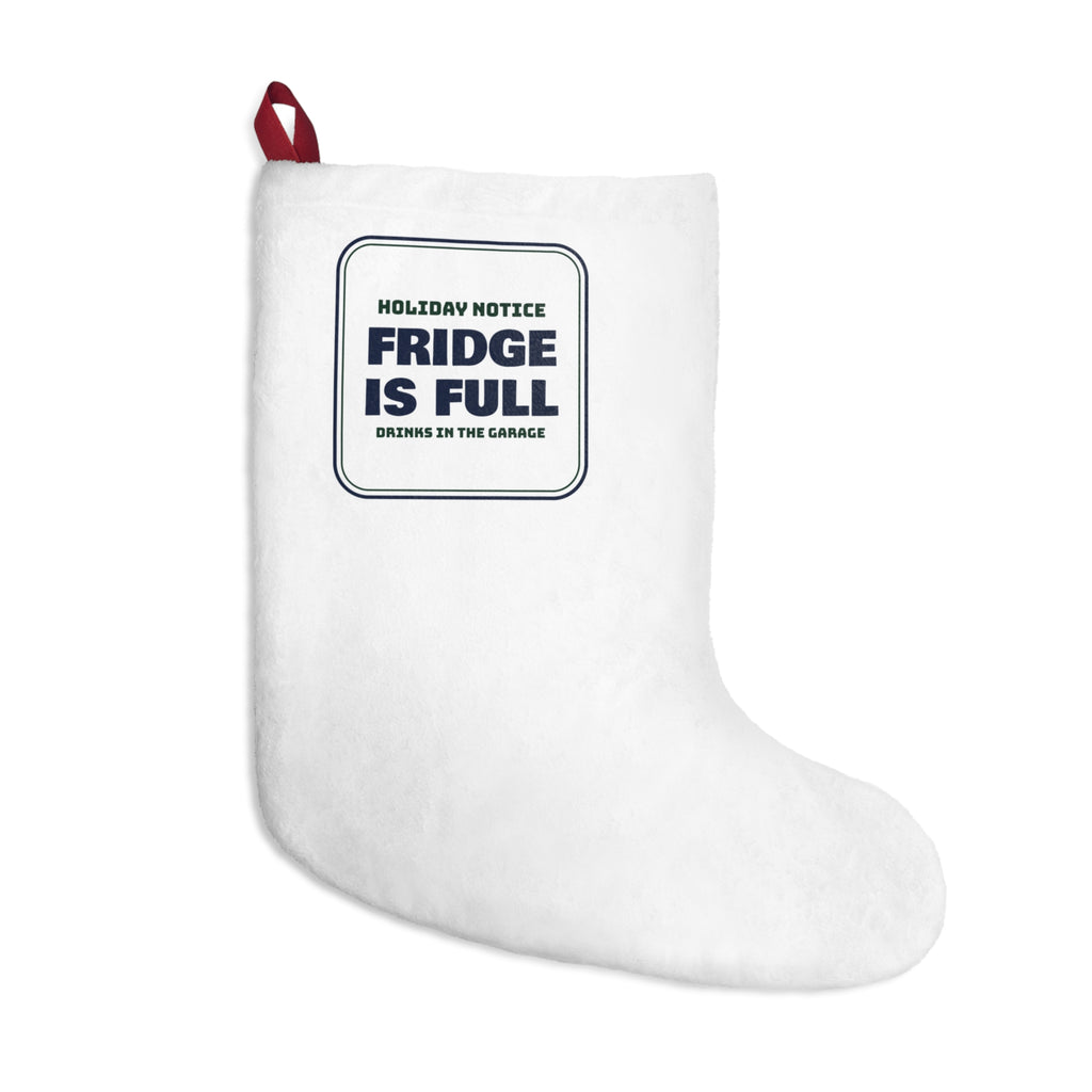 Funny Christmas Stocking Fridge Is Full Drinks In The Garage For