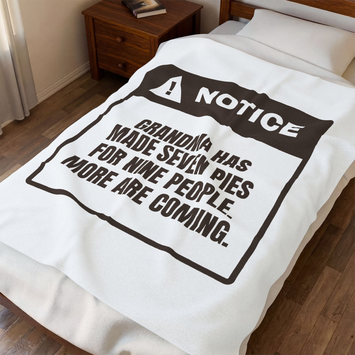 Funny Grandma Christmas Throw Blanket Seven Pies Nine People