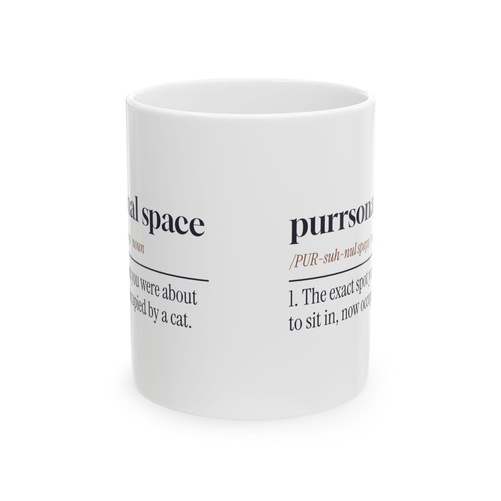 Funny Cat Mom Coffee Mug Purrsonal Space Dictionary Definition