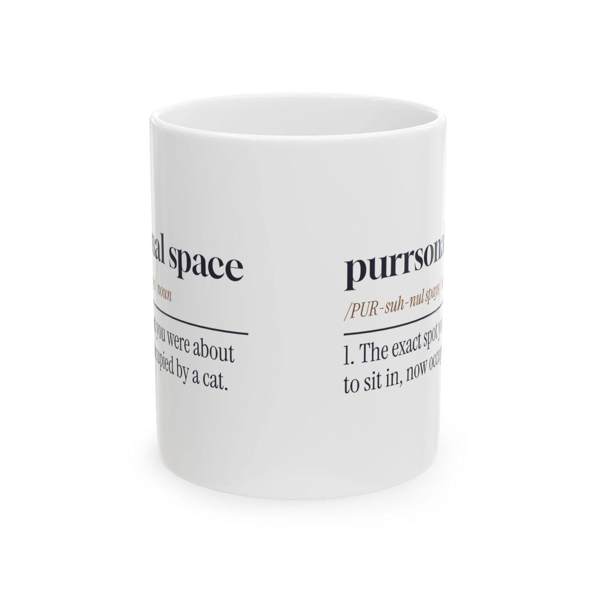 Funny Cat Mom Coffee Mug Purrsonal Space Dictionary Definition
