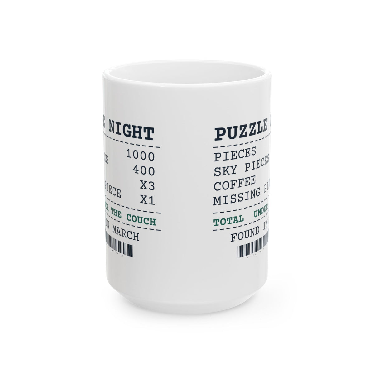 Funny Jigsaw Puzzle Coffee Mug Missing Piece Under The Couch