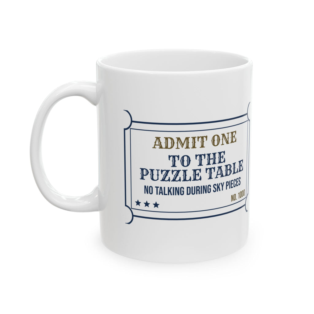 Puzzle Coffee Mug Admit One No Talking During Sky