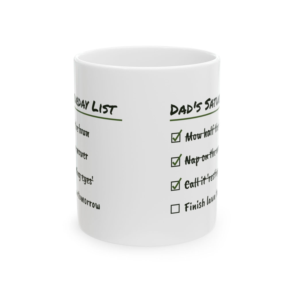Funny Dad Saturday Checklist Coffee Mug For Dad