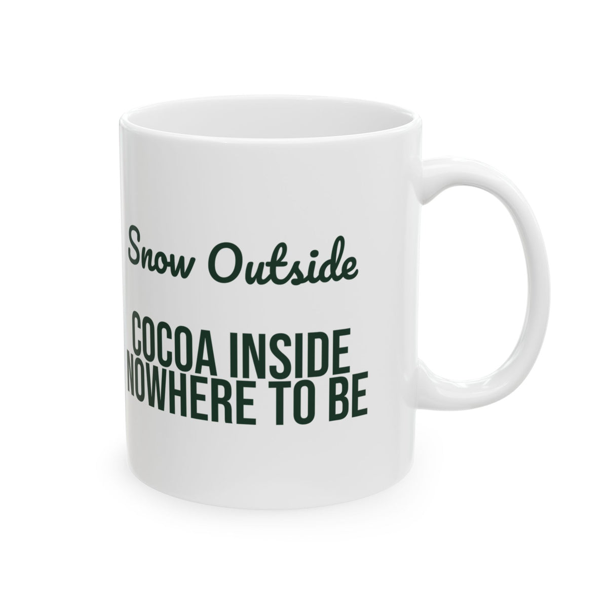 Christmas Cocoa Coffee Mug Snow Outside Cocoa Inside Nowhere To Be
