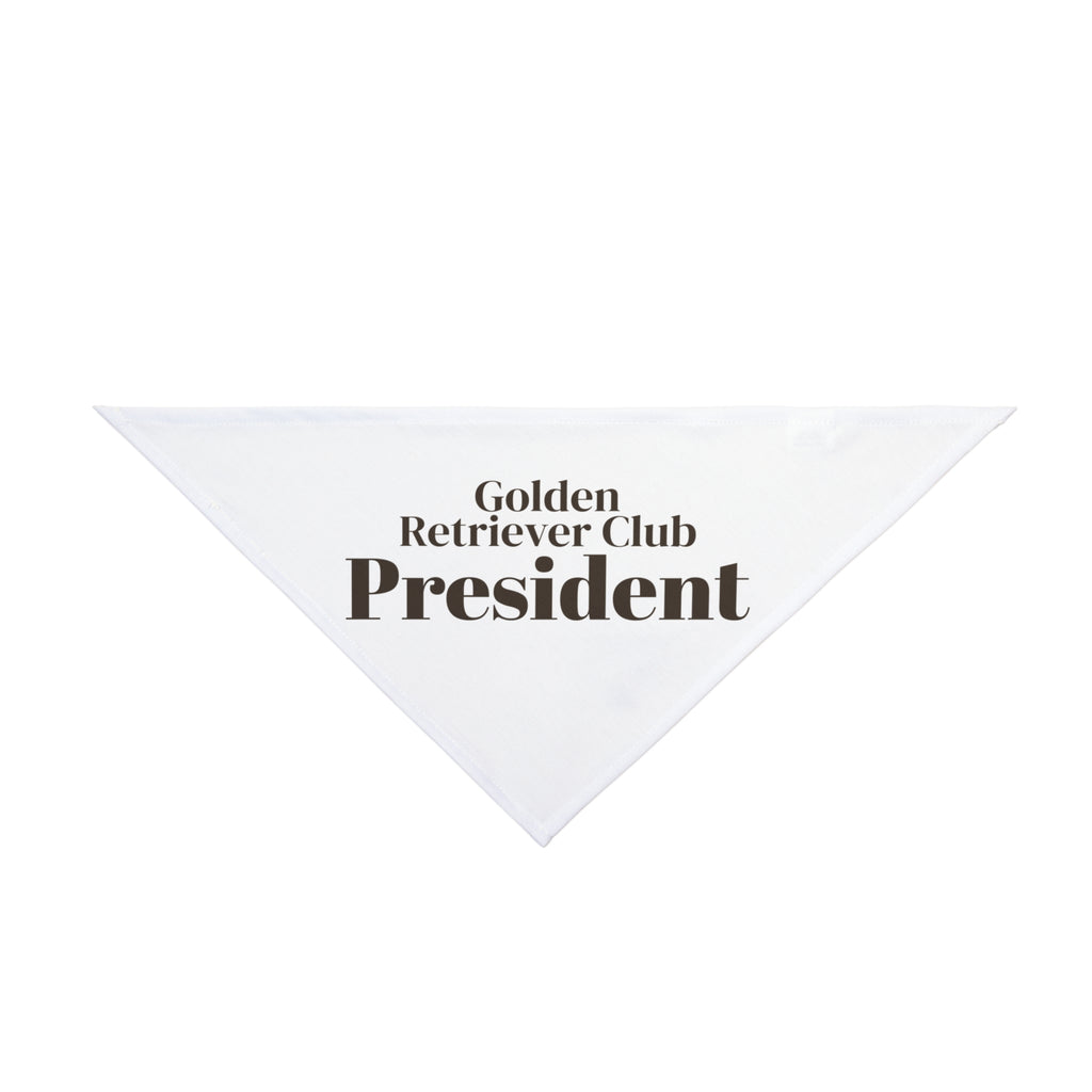Golden Retriever Dog Bandana "Golden Retriever Club President" Funny Dog