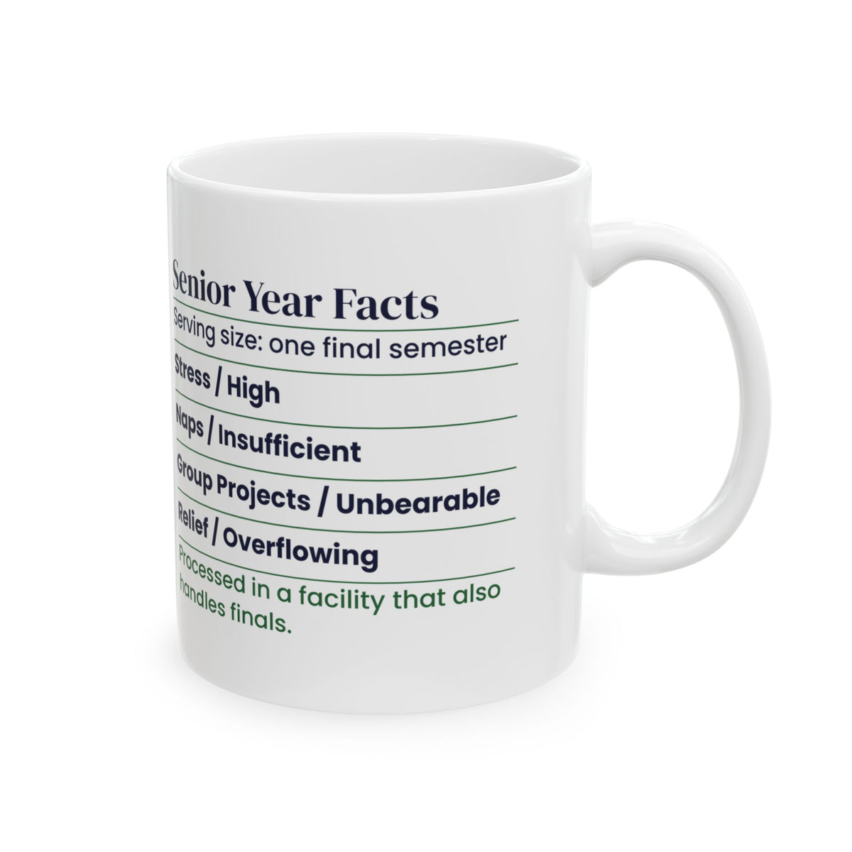 Funny Graduate Coffee Mug Senior Year Facts For College Grads