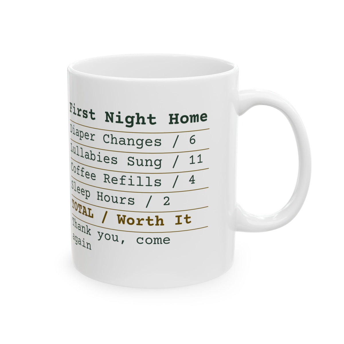 First Night Home Worth It New Dad Mug