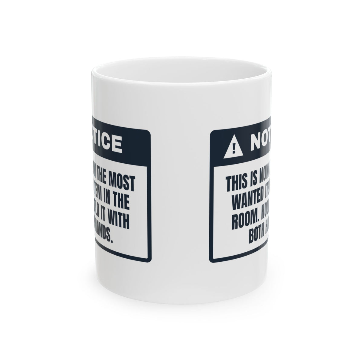 Funny White Elephant Coffee Mug Hold With Both Hands Notice
