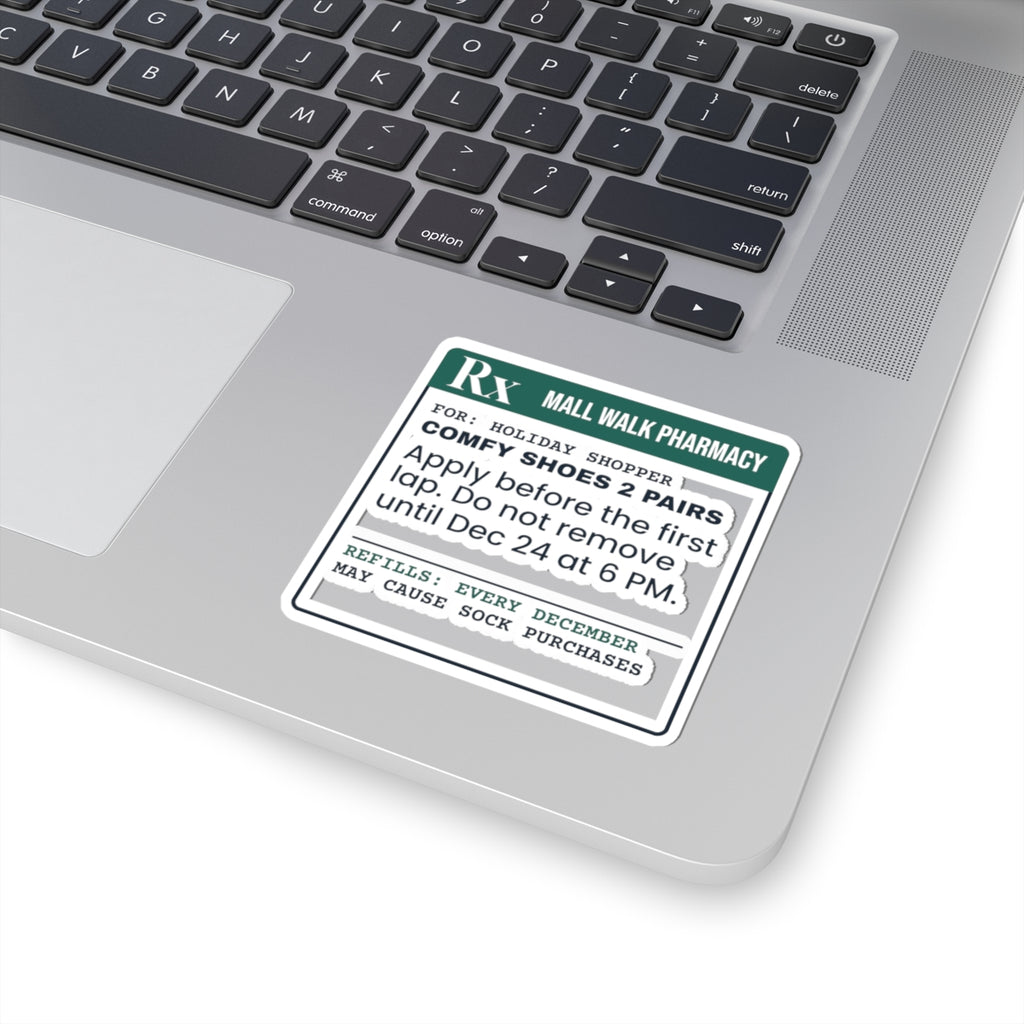 Funny Christmas Shopping Sticker Comfy Shoes Prescription Label