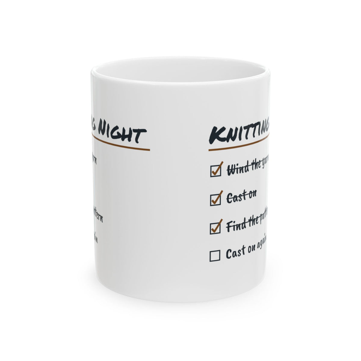 Funny Knitting Mug Find The Pattern Cast On Again Checklist For Knitters