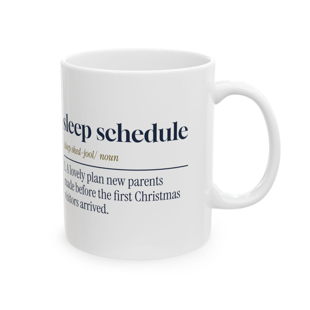 Funny New Parent Christmas Coffee Mug Sleep Schedule Definition
