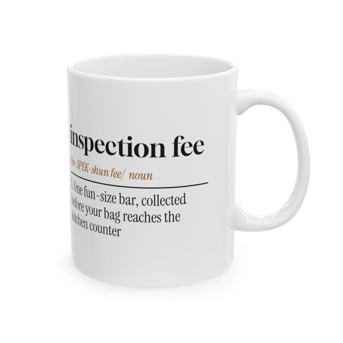 Inspection Fee Coffee Mug Dictionary Definition Funny Parent