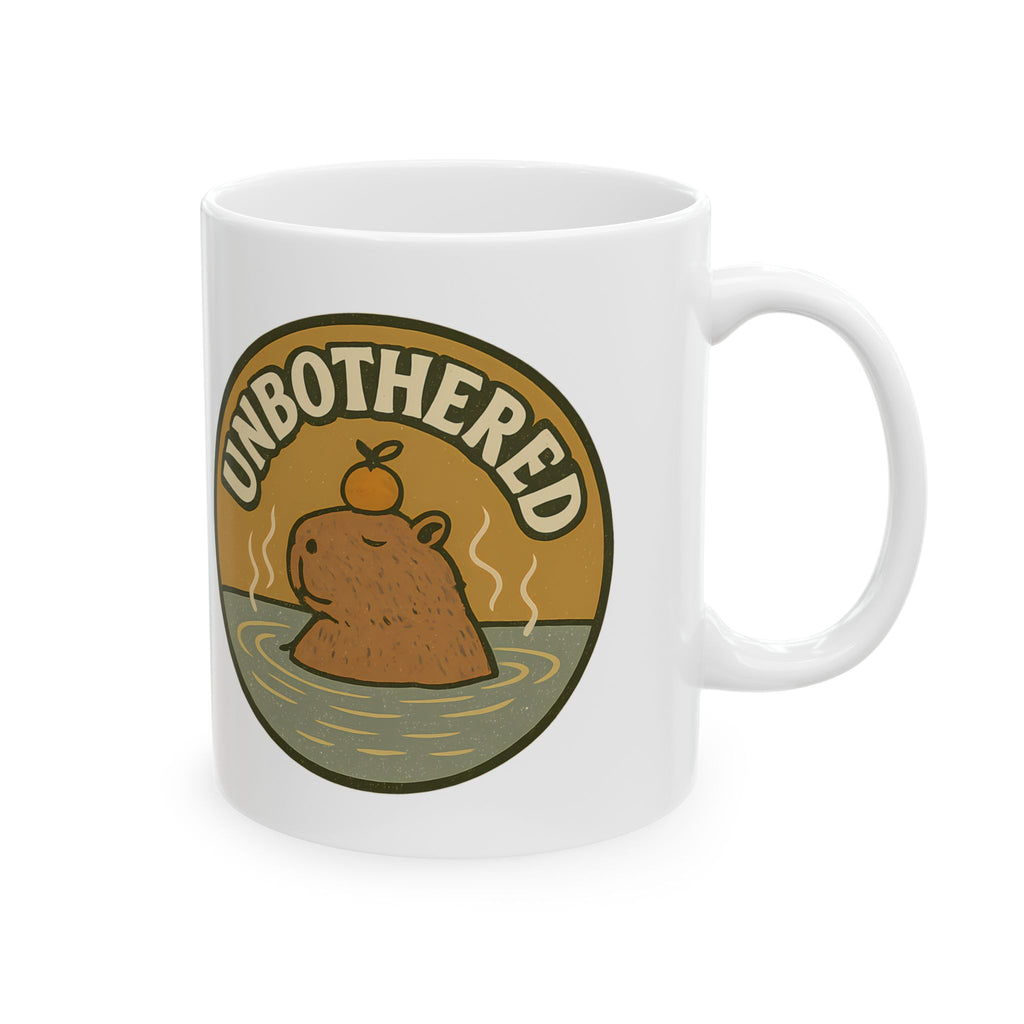 Funny Unbothered Capybara Hot Spring Chill Animal Coffee Mug